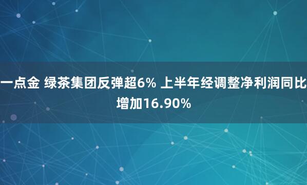 一点金 绿茶集团反弹超6% 上半年经调整净利润同比增加16.90%